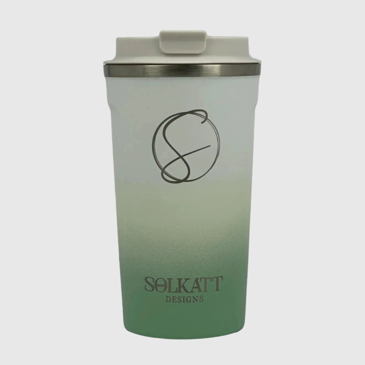 Pastel Green Insulated Travel Coffee Cup - 500ml - Solkatt Designs 