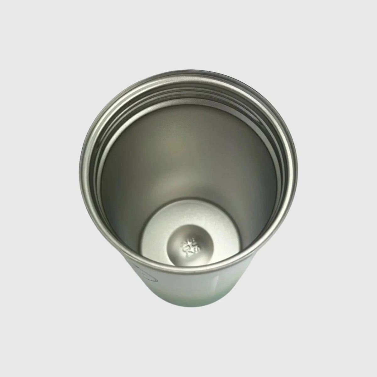 Inside view looking into Pastel Green insulated coffee cup – Solkatt Designs