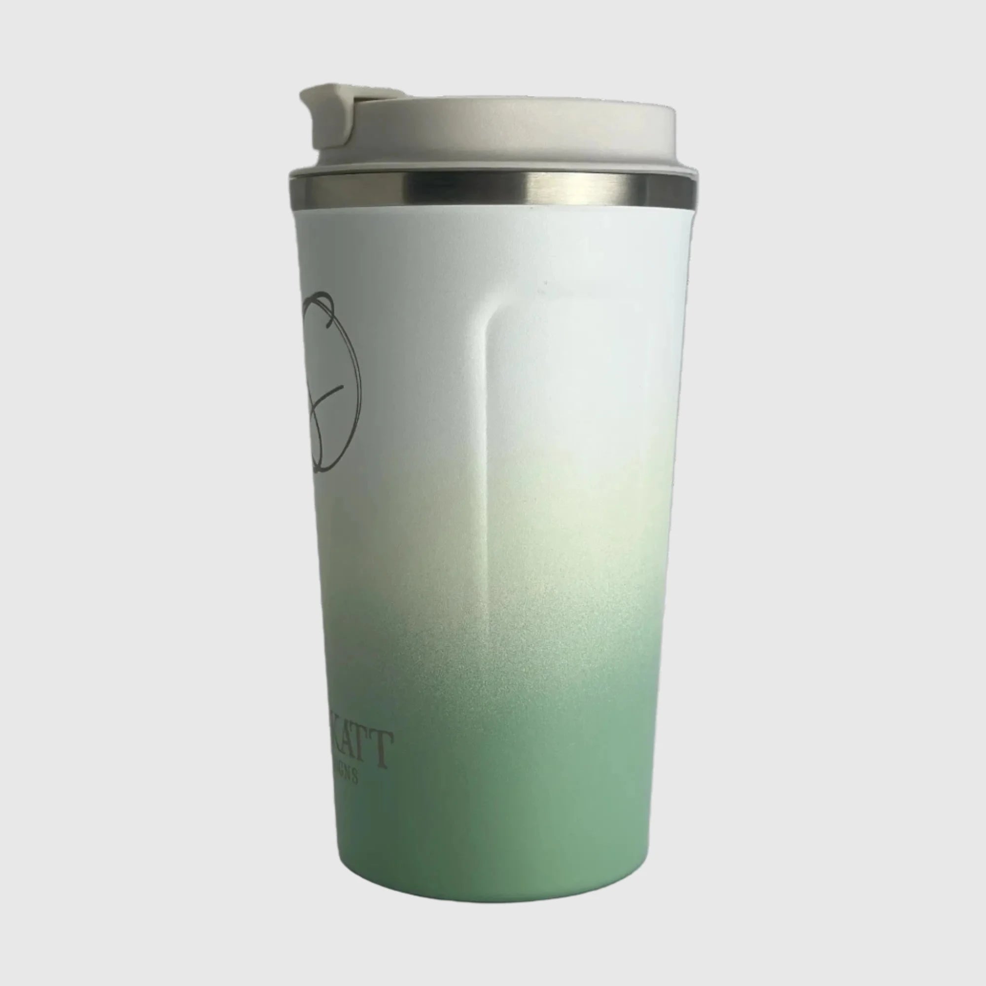Pastel Green Insulated Travel Coffee Cup - 500ml Stainless Steel - Solkatt Designs 