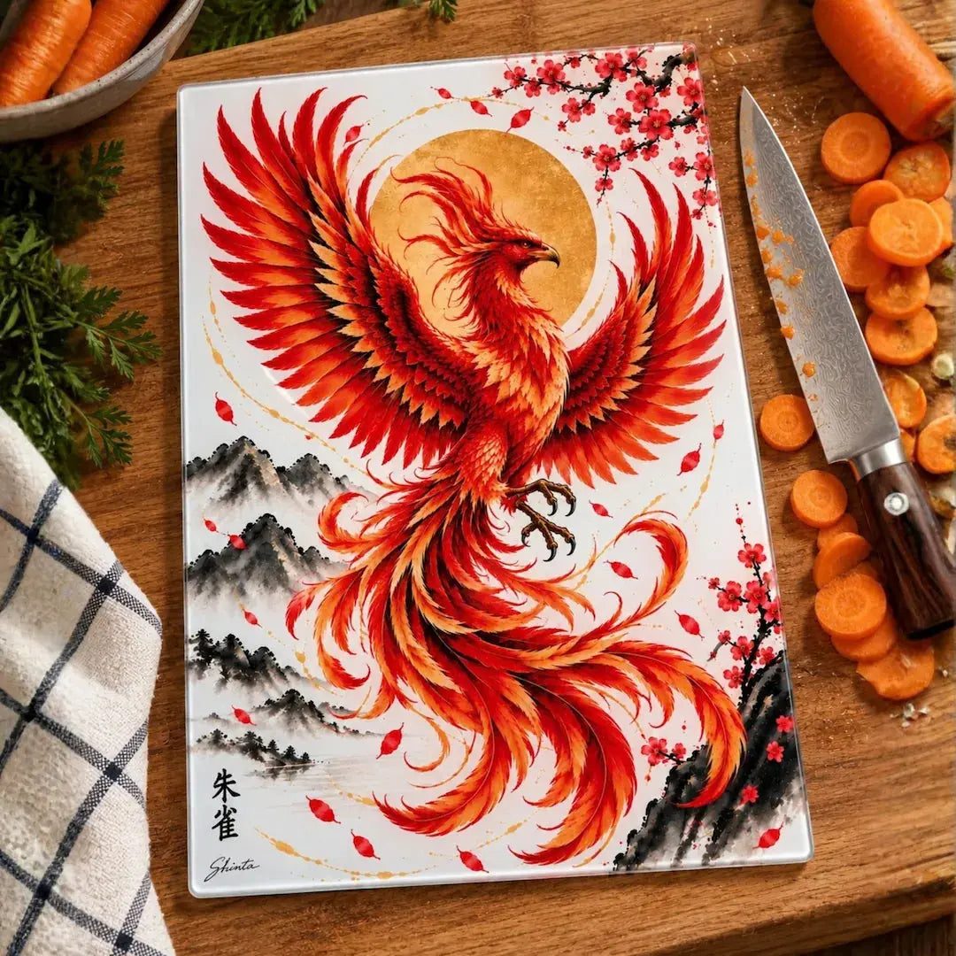 Phoenix Tempered Glass Cutting Board – 27.8 × 19.1cm - Solkatt Designs