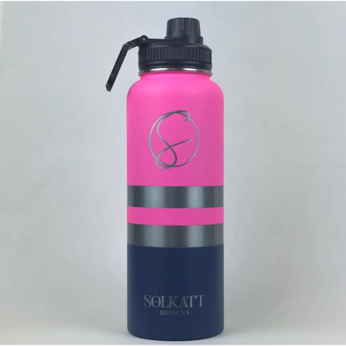 Plastered Pink Insulated Tradie Water Bottle - 1.2L (40oz) Stainless Steel - Solkatt Designs