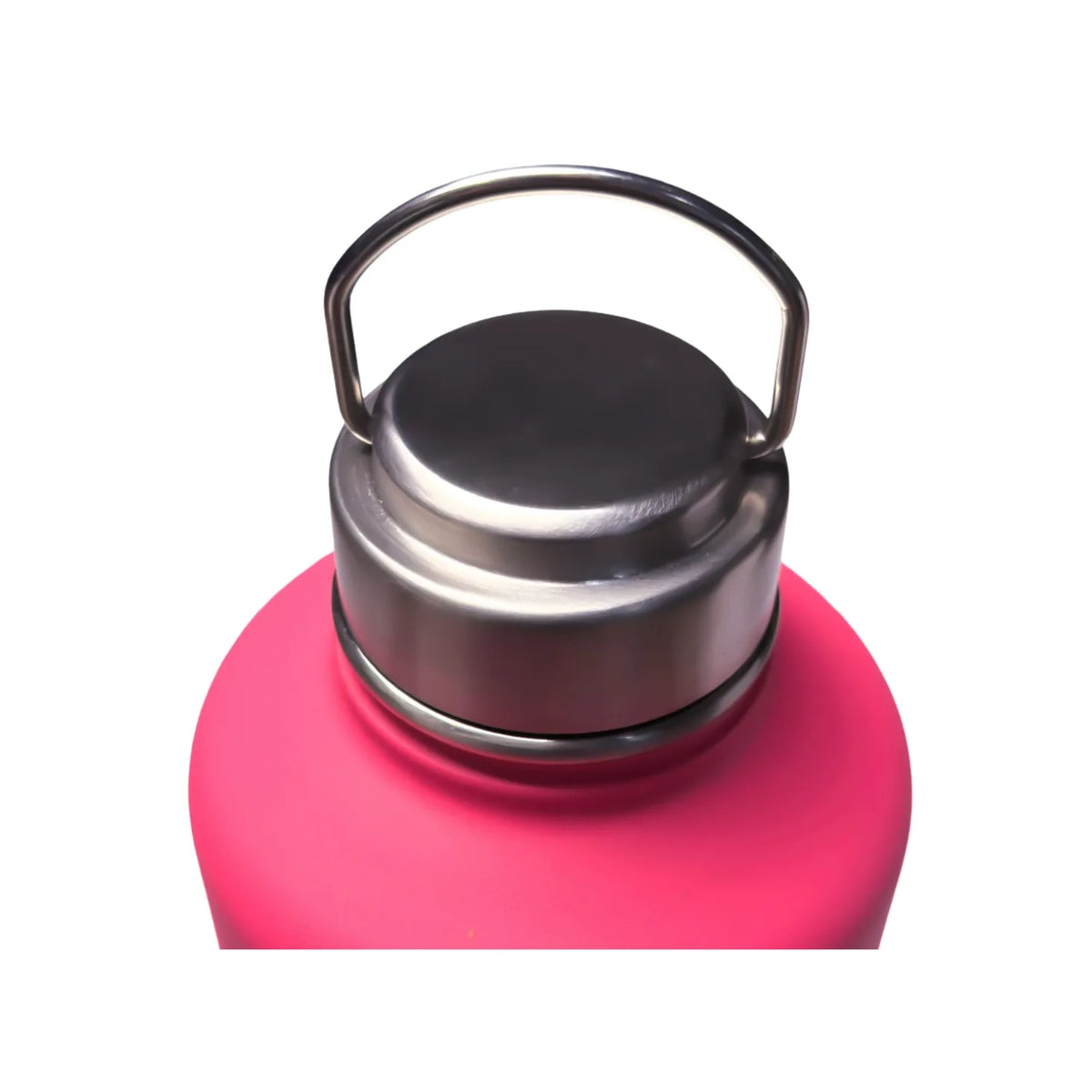 Pink Tradie insulated water bottle close-up stainless steel lid with handle up - 1.9L (64oz) - Solkatt Designs