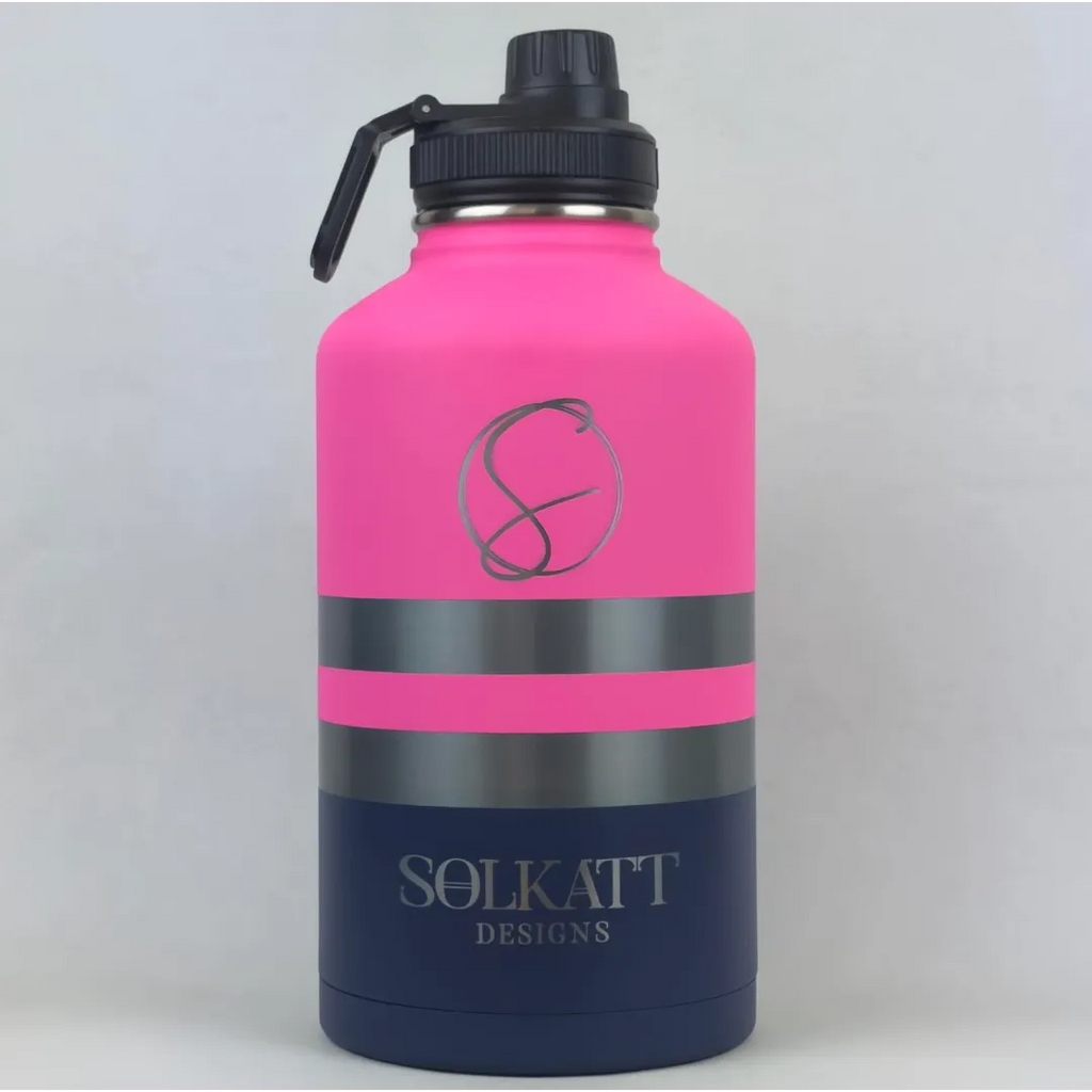 Plastered Pink Insulated Tradie Water Bottle - 1.9L (64oz) Stainless Steel - Solkatt Designs 