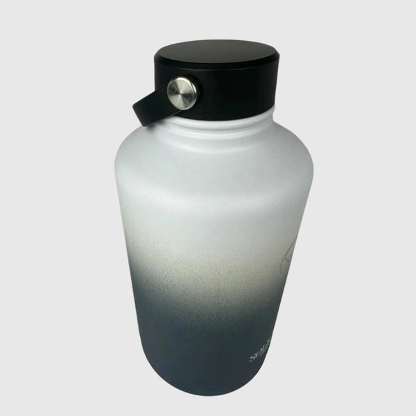 Royal Blue insulated water bottle close up of wide mouth lid - 1.9L (64oz) - Solkatt Designs