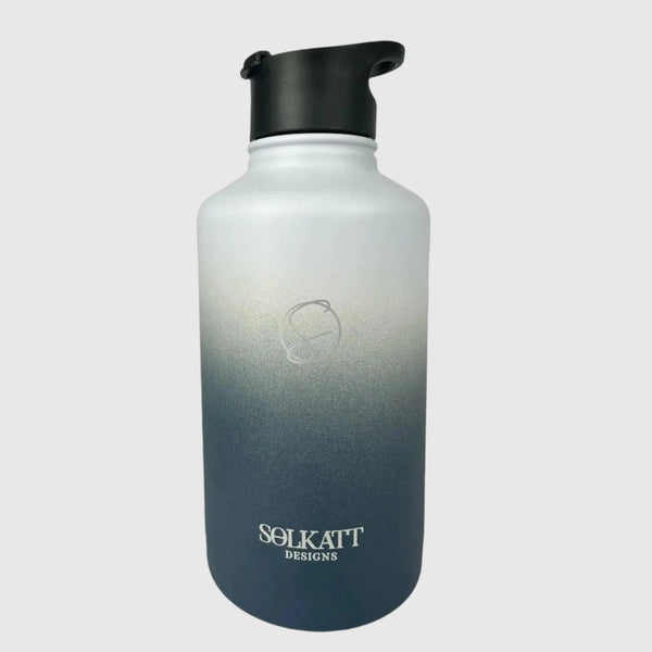 Royal Blue insulated water bottle flip top lid front view - 1.9L (64oz) - Solkatt Designs