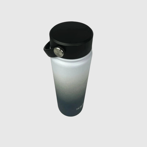 Royal Blue insulated water bottle close up of wide mouth lid - 650ml - Solkatt Designs