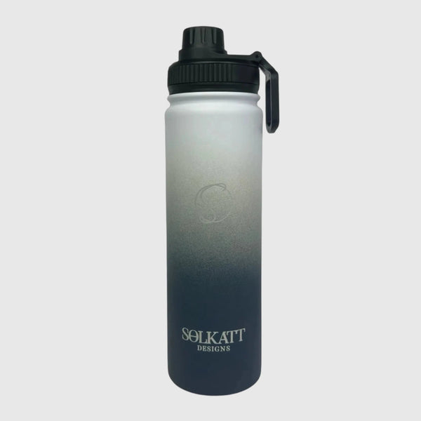 Royal Blue insulated water bottle small gulp lid front view - 650ml - Solkatt Designs