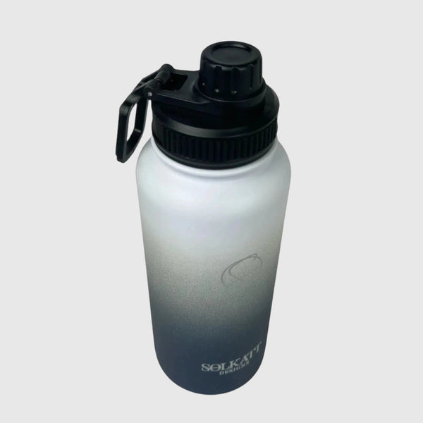 Royal Blue insulated water bottle close up of small gulp lid - 950ml - Solkatt Designs