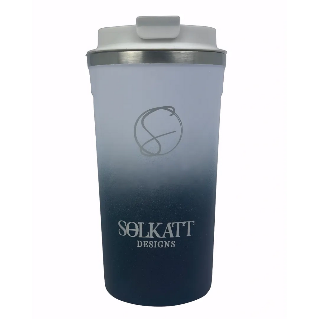 Royal Blue Insulated Travel Coffee Cup - 500ml Stainless Steel - Solkatt Designs 