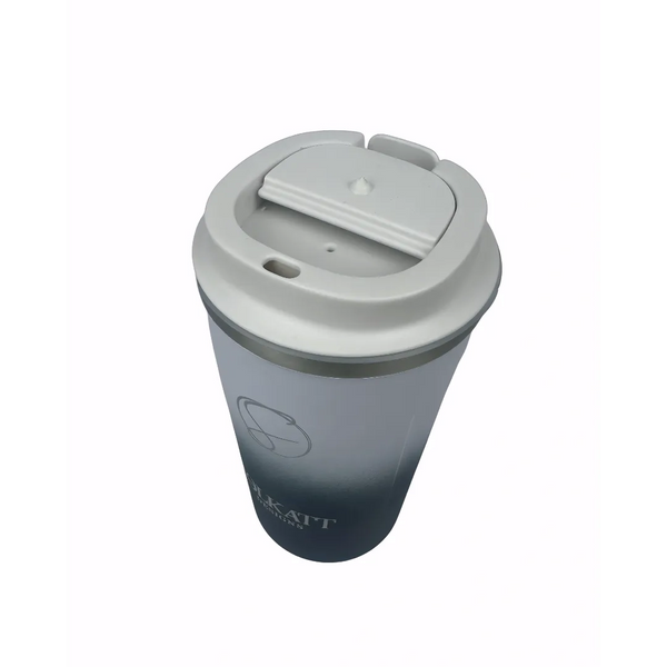 Royal Blue reusable coffee cup sip lid open – Solkatt Designs