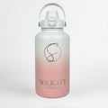 Coral Pink Insulated Water Bottle - 1.9L (64oz) Stainless Steel - Solkatt Designs 