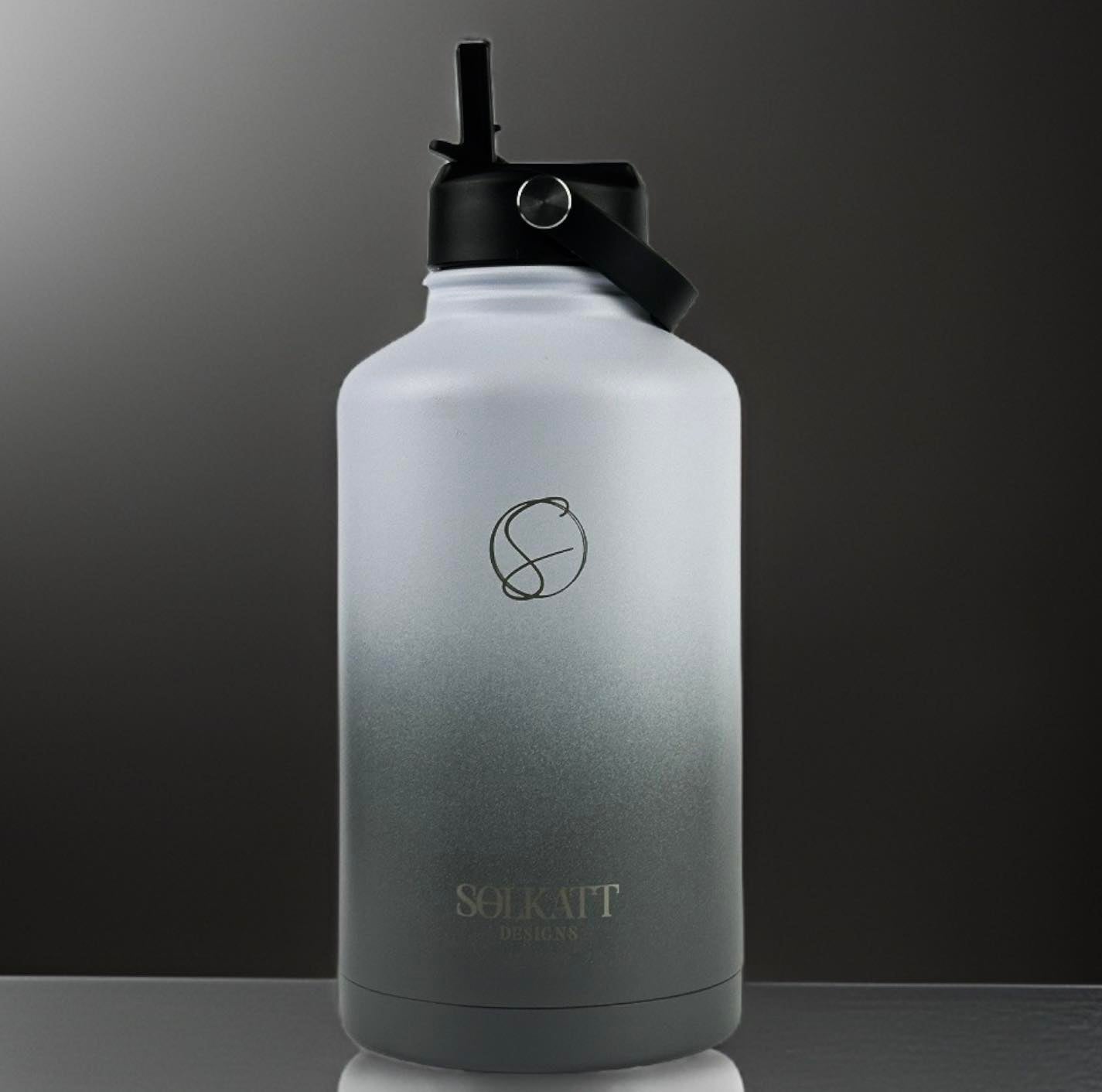 Misty Grey 1.9L / 64oz Stainless Steel Insulated Drink Bottle - Solkatt Designs 