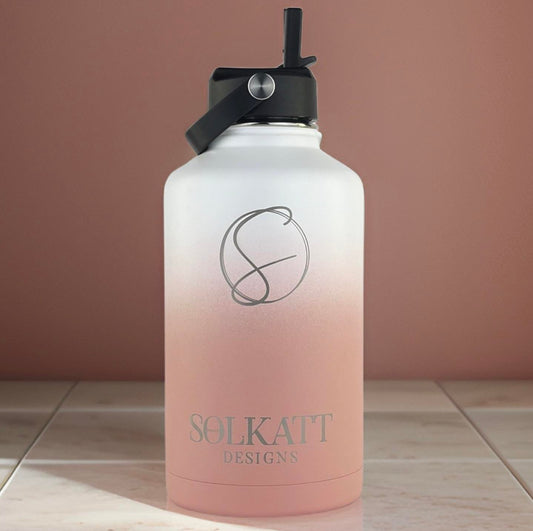 Musk Essence (Soft Pink) 1.9L / 64oz Stainless Steel Insulated Drink Bottle - Solkatt Designs 
