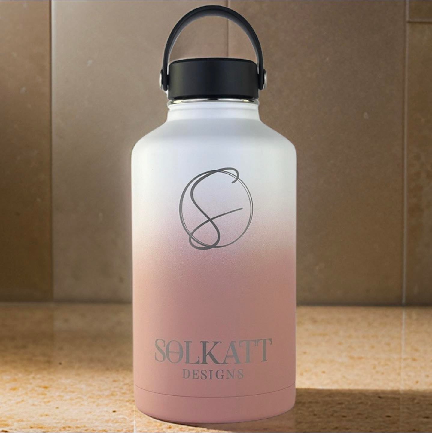 Musk Essence (Soft Pink) 1.9L / 64oz Stainless Steel Insulated Drink Bottle - Solkatt Designs 