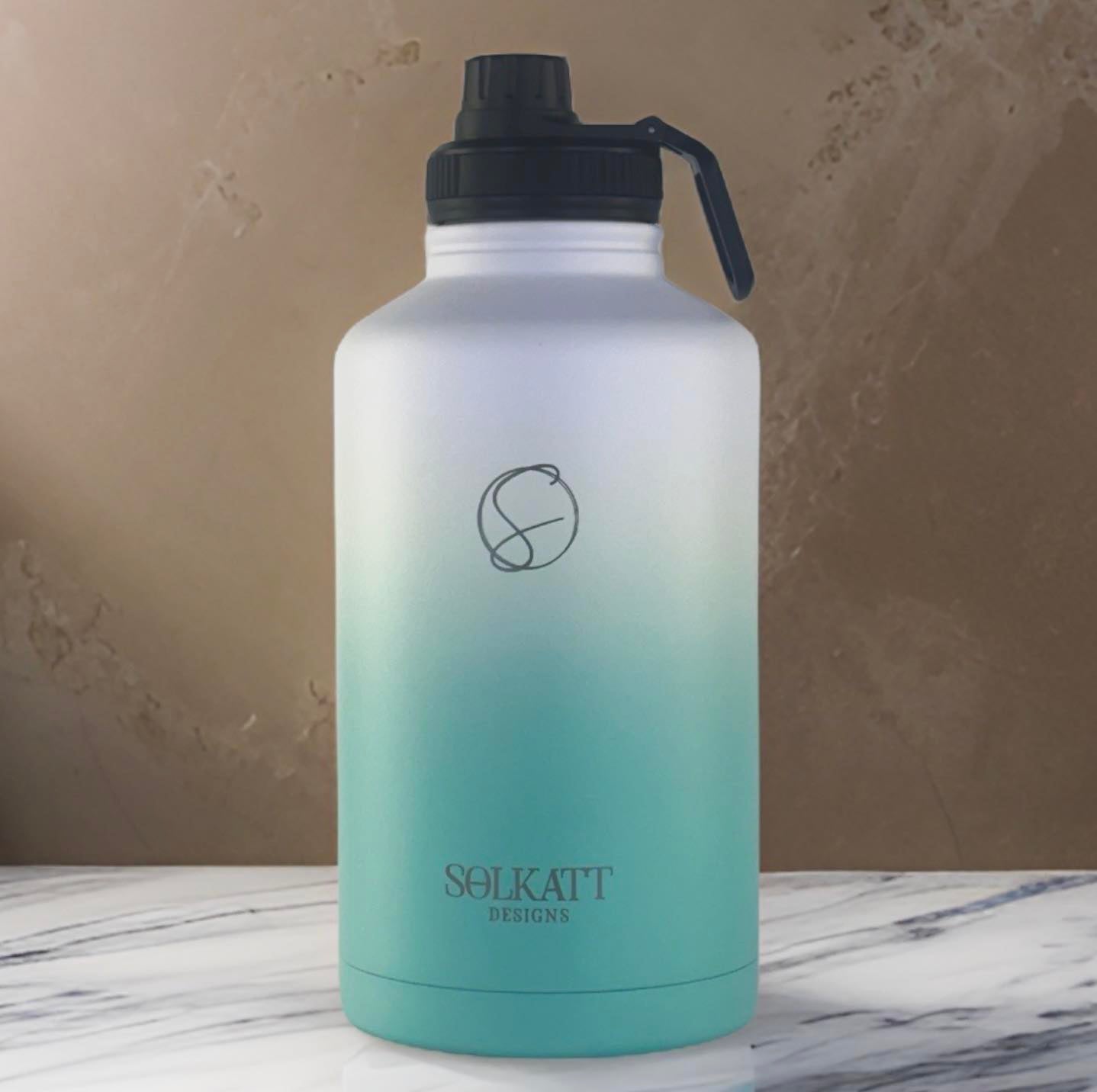 Ocean Aqua 1.9L / 64oz Stainless Steel Insulated Drink Bottle - Solkatt Designs 