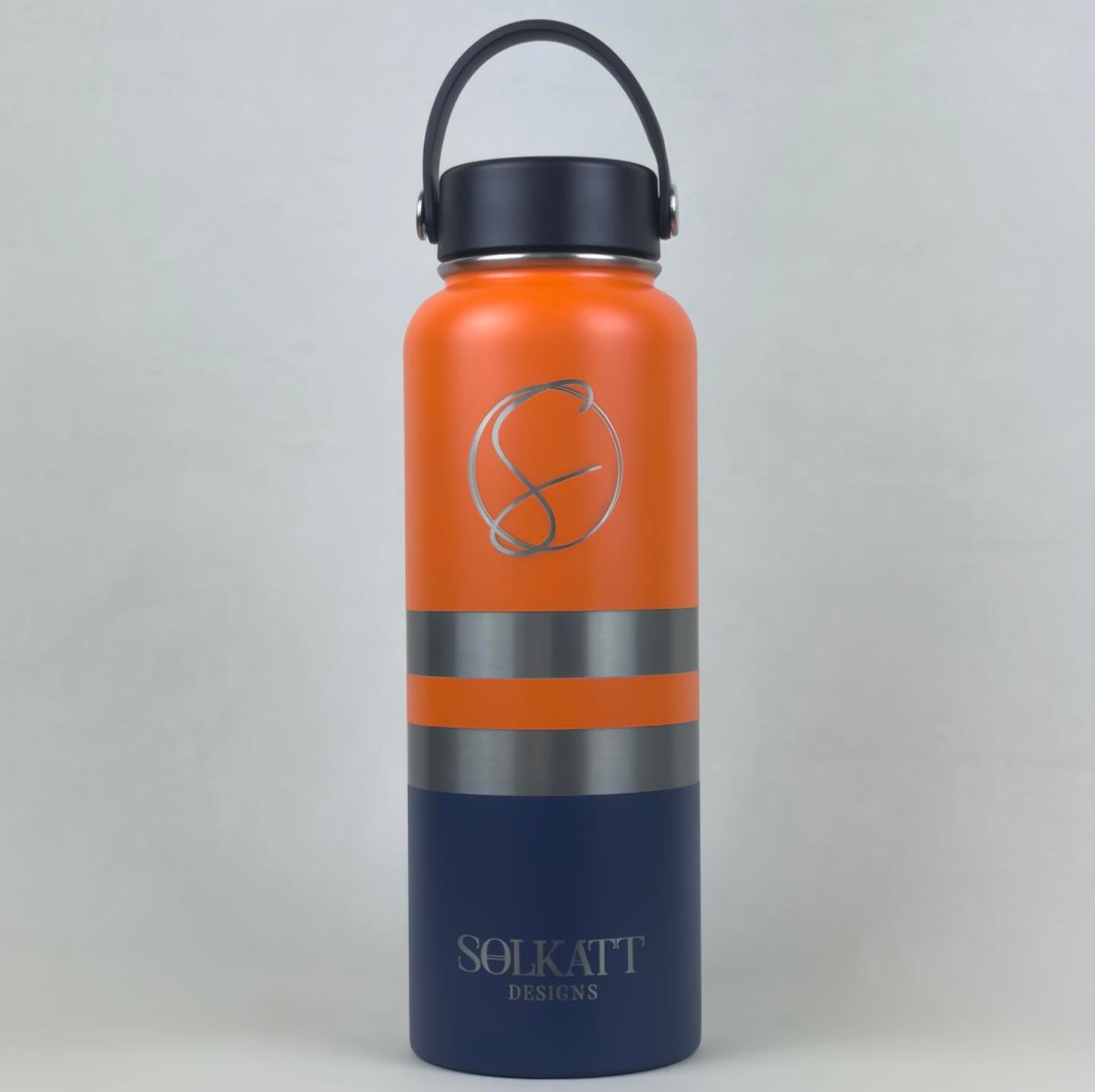 Solkatt Designs Ole Mate Orange Stainless Steel Tradie Water Bottle insulated double walled drink bottle vacuum sealed 1.2L wide mouth lid