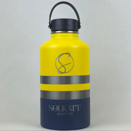 Solkatt Designs Yeah Nah Yellow Stainless Steel Tradie Water Bottle 1.9L insulated double walled drink bottle vacuum sealed