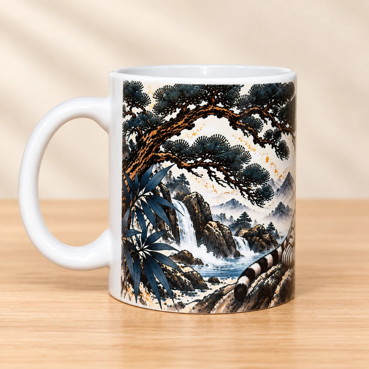 White Tiger Ceramic Coffee Mug – 325ml - Solkatt Designs