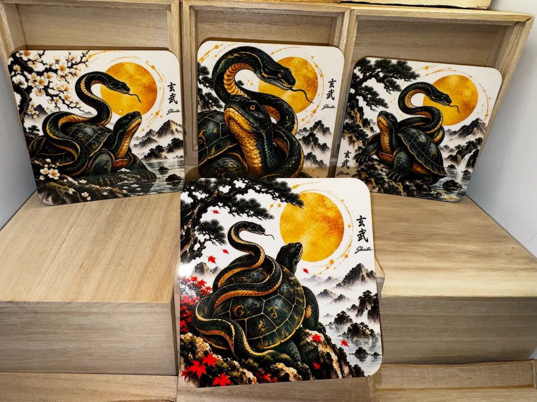Black Tortoise & Snake Ceramic Coffee Mug – 325ml