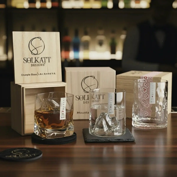 Set of three Japanese whisky glasses in the Mix and Match Bundle, ideal for collections or gifts