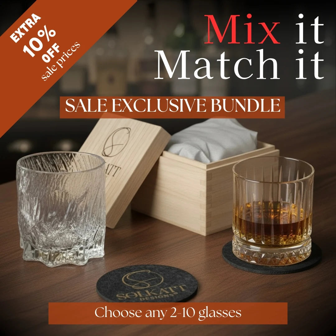Mix & Match Whisky Glasses – Extra 10% Off Sale Prices (2+ Glasses) - Solkatt Designs 