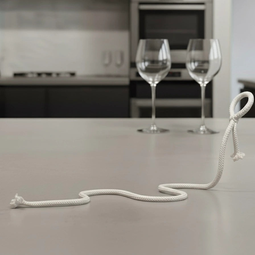 Rope Wine Bottle Holder - White & Tan - Solkatt Designs 