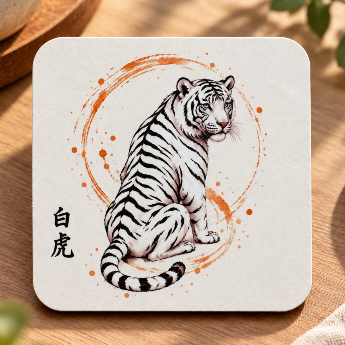 Japanese Drink Coasters Set of 4 – Minimalist Mythical Creatures - Solkatt Designs