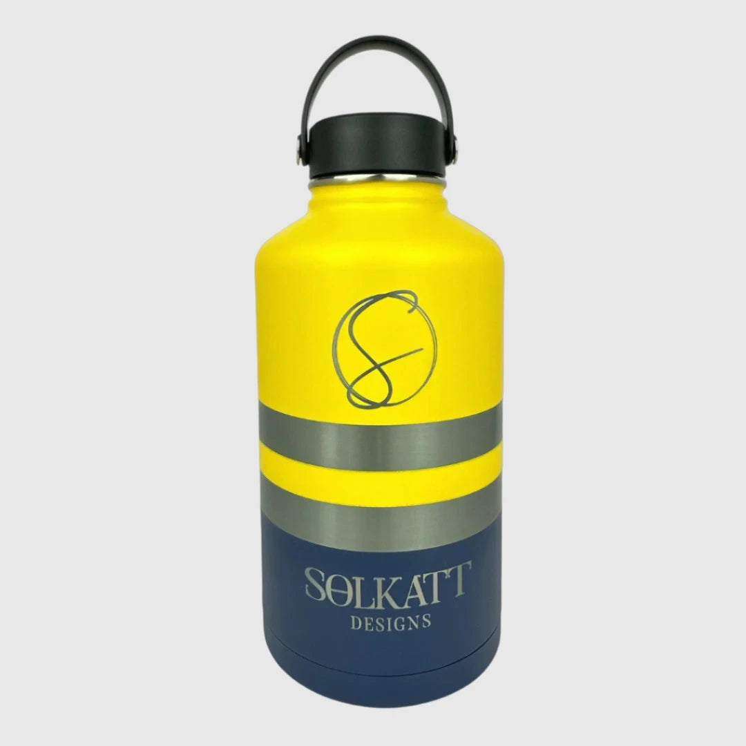 Yeah Nah Yellow Insulated Tradie Water Bottle - 1.9L - Solkatt Designs 