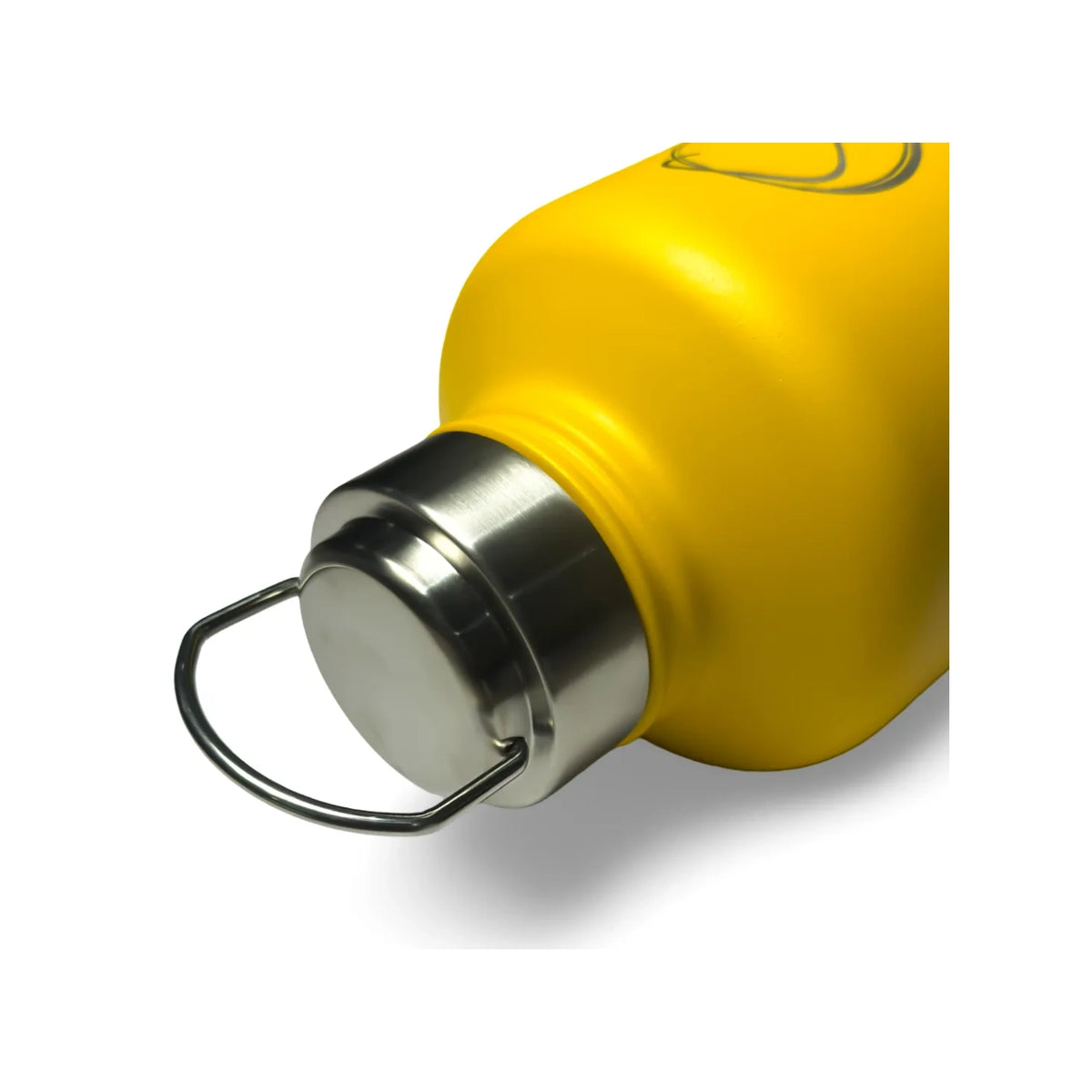 Yellow Tradie insulated water bottle close-up stainless steel lid - 1.2L (40oz) - Solkatt Designs