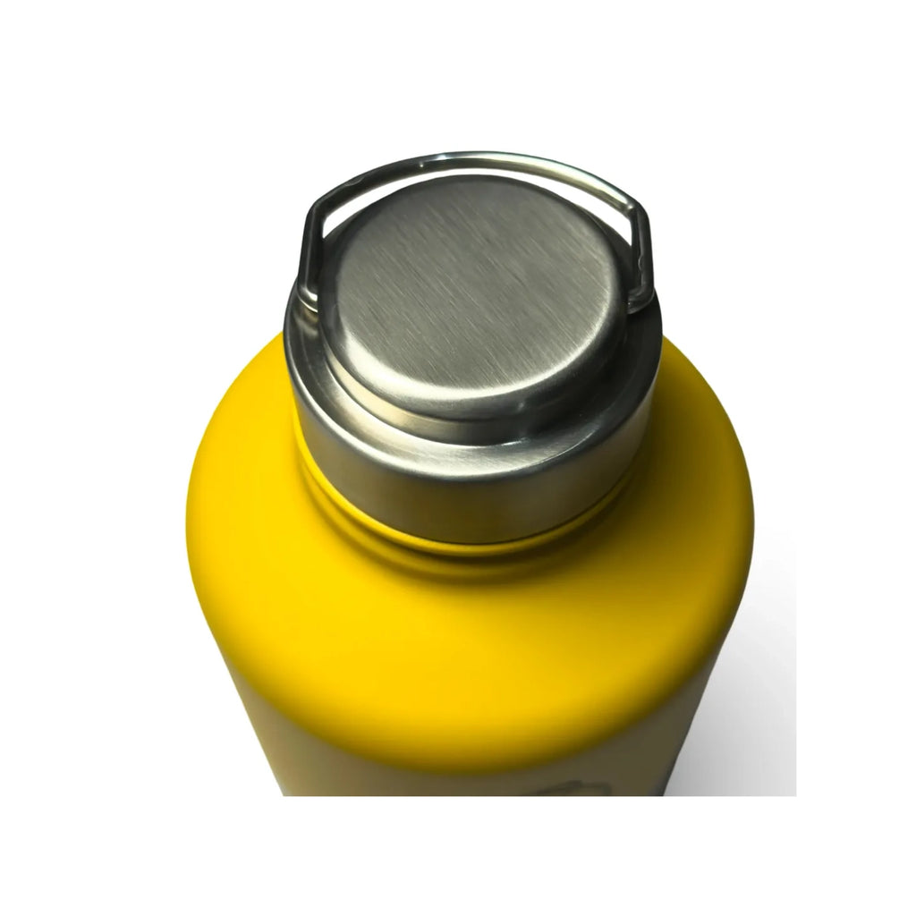 Yeah Nah Yellow Insulated Tradie Water Bottle - 1.9L (64oz) Stainless Steel - Solkatt Designs 