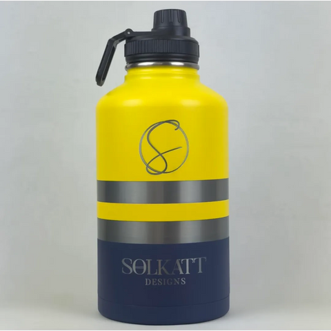 Yeah Nah Yellow Insulated Tradie Water Bottle - 1.9L (64oz) Stainless Steel