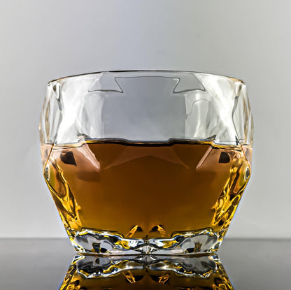 Diamond Pattern Whisky Glass Solid Bottom Sturdy