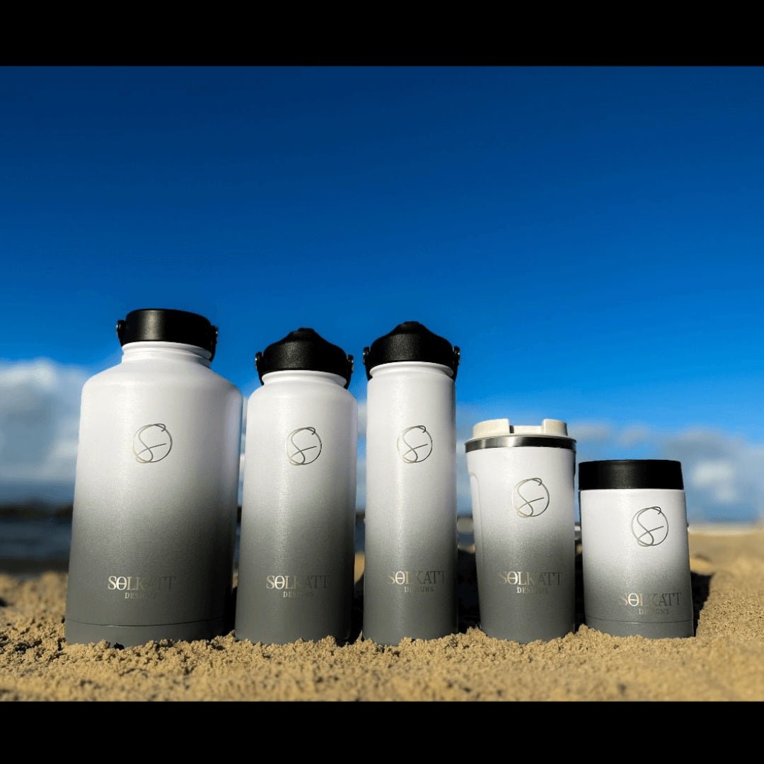 Misty Grey 650ml / 22oz Stainless Steel Insulated Drink Bottle - Solkatt Designs 