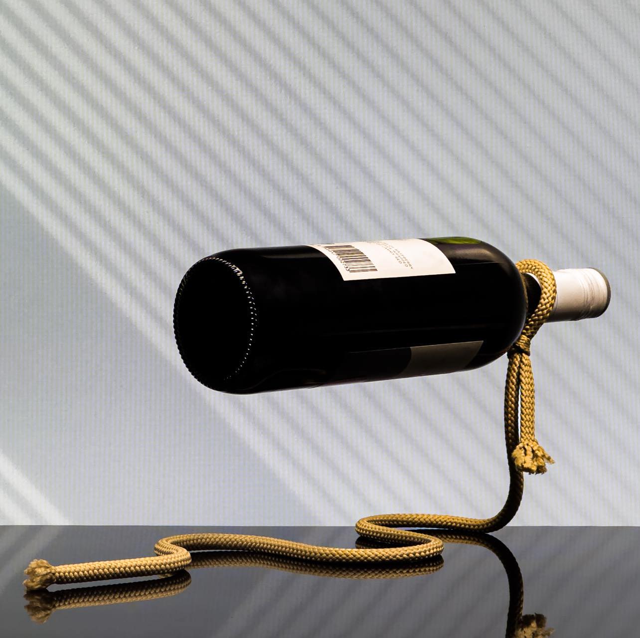 Rope Wine Bottle Holder Rack Tan