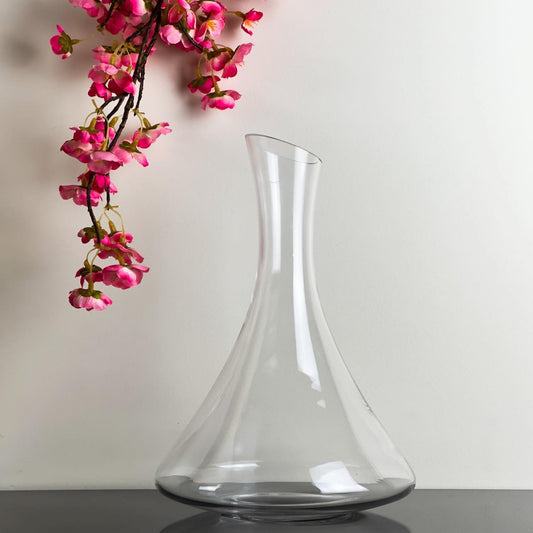 The Jett Wine Decanter Hand Blown Glass With Glass Lid